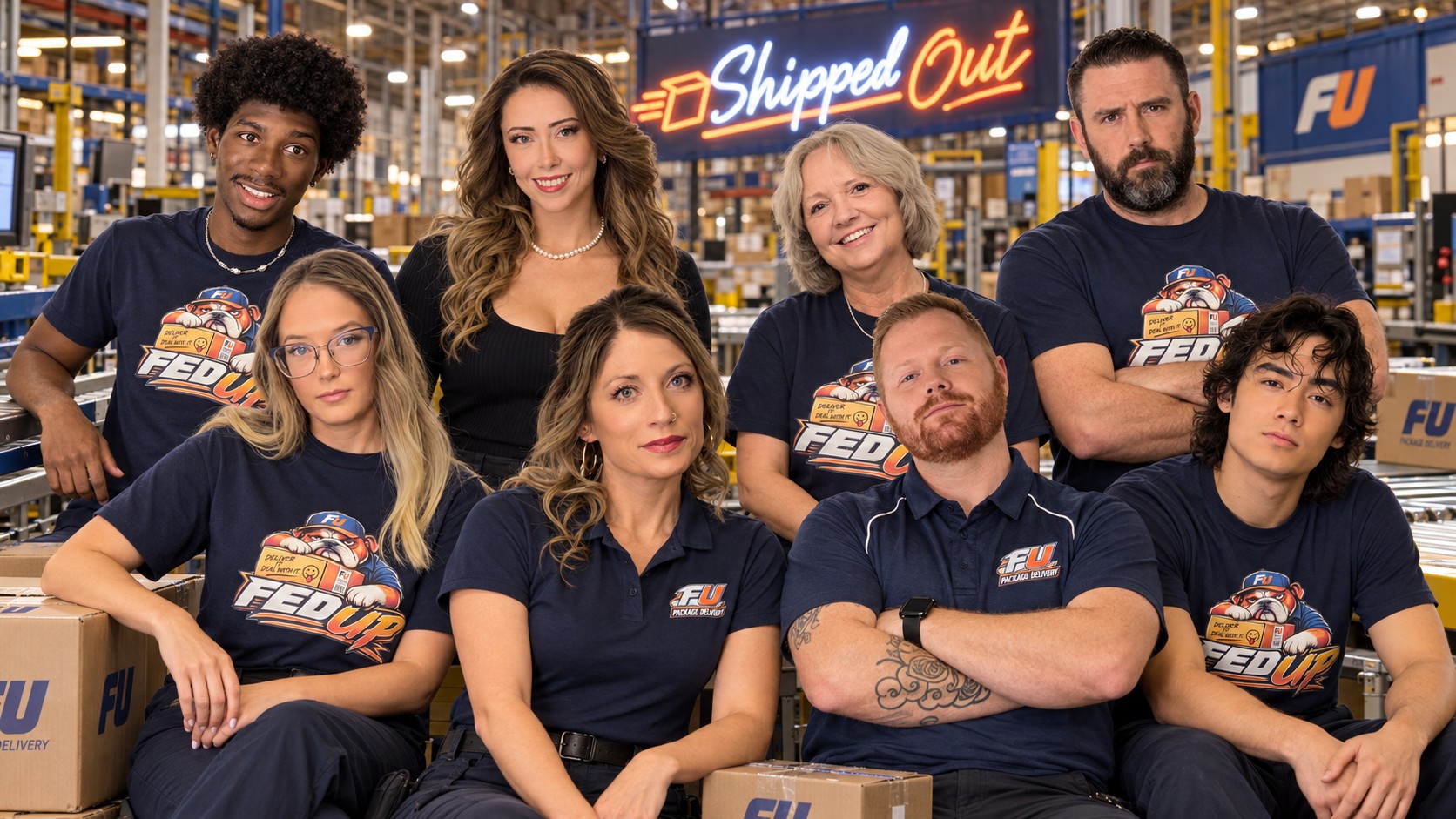 Shipped Out cast group photo